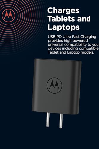Image of Motorola Original 68W Gan Turbo Power USB C-Type Charger Compatible with Motorola Edge 60 Fusion /Edge 50 Fusion /Edge 50 Ultra /50 Pro /Razr 50 Ultra /Moto G45 /G54 /G64 /Moto E40 /Moto G35 (Moto 68W Combo)