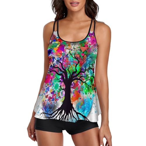 Ensemble maillot de bain tankini de plage imprimé papillon de qualité supérieure