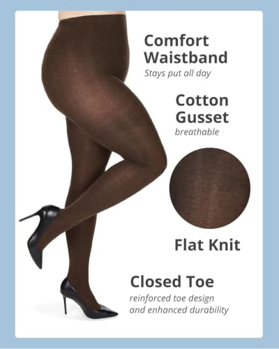 Image of MeMoi Brooklyn Flat Knit Sweater Tights for Women, Cotton Blend XS-6X