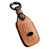 Hontumax Premium Leather Key Fob Cover for Subaru Ascent BRZ Crosstrek Forester Impreza Legacy Outback WRX STI 2016-2023 2024 2025 Key Shell Case Holder Protector Accessories (Brown)