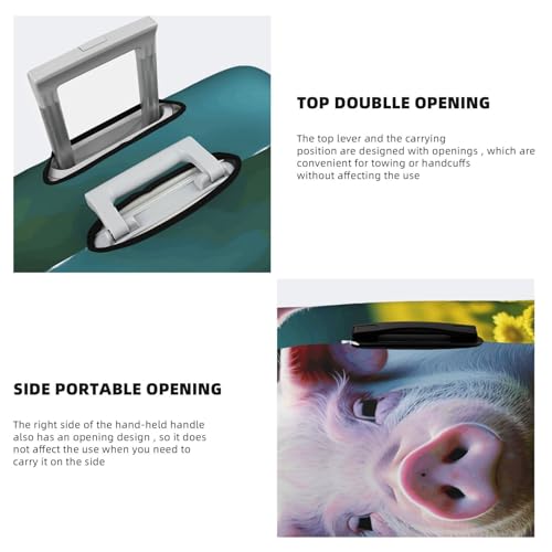 Rape Flower Pig Print Luggage Suitcase Cover Protector Luggage Washable Covers With Concealed Zipper 5