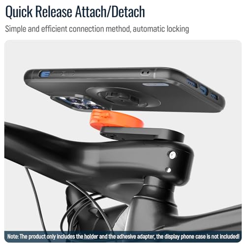 sincetop Bike Phone Mount,Mountain Bicycle Stem Cap Phone Holder,Universal Aluminum Handlebar Phone Clamp,MTB Road Bike Cycling Mobile Phone Clip,Quick Attach/Release-Orange【Series C-1st Gen】