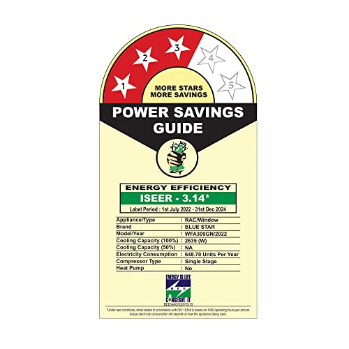 Image of Blue Star 0.8 Ton 3 Star Fixed Speed Window AC (Copper, Turbo Cool, Humidity Control, Hydrophilic Blue Fins, Dust Filters, Self-Diagnosis, WFA309GN, White), Free 1 Year Extended warranty