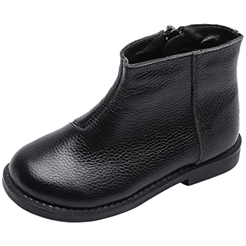 rismart Toddler Little Girls Ankle Boots Zippers Casual Black Bootie