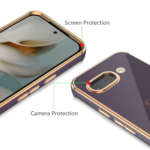 Protection objectif Google Pixel 9a et joli design cœurs violet foncé