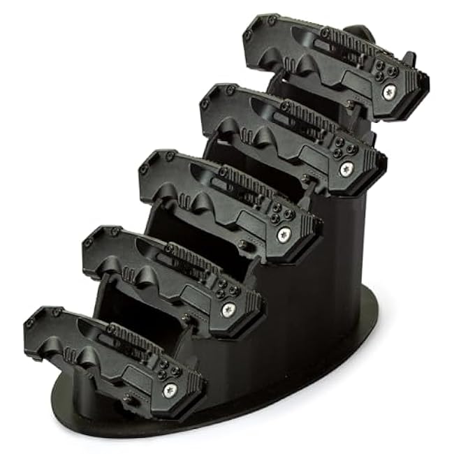 Knife Display Stand for Collections - Pocket Knife Display Case Holder Storage Rack Holds 5 Pocket Knives - Knife Enthusiast Collectibles for Display Gifts