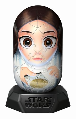 Ravensburger - Puzzle 3D Hylkies - Édition Star Wars - Figurine n°3 Princesse Leia - Adultes et Enfants - 54 pièces numérotées à Assembler sans Colle - Support Inclus - Star Wars - 12001014