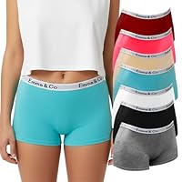 Trifolium 6 Pack Women's Cotton Boy Shorts Underwear Random Color UK 22-24 Factory Label XXL (6289-6pk-XXL-3+3-6Random)