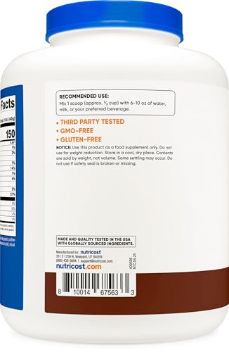 Image of Nutricost Grass-Fed Whey Protein Isolate (Chocolate) 5LBS | GMO-Free, Gluten Free, Natural Flavors
