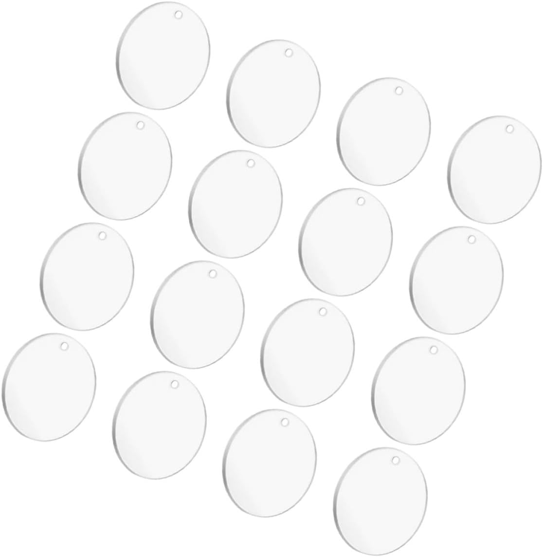 16pcs Acrylic Round Discs with Holes 2mm Thick 10cm Diameter DIY Acrylic Blanks for Crafting Hanging Ornaments and Keychain Making
