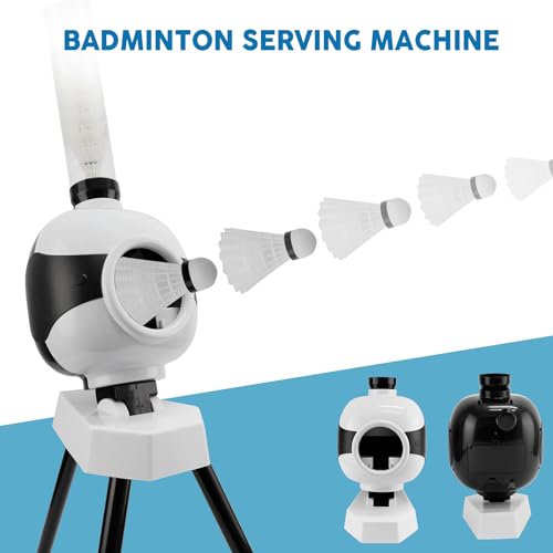 JAOGAUS Badminton Aufschlagmaschine, Badminton Trainingsgeräte, Tragbare Wurfmaschine mit 12 Bällen, Geeignet für Trainingswettkämpfe im Innen- und Außenbereich