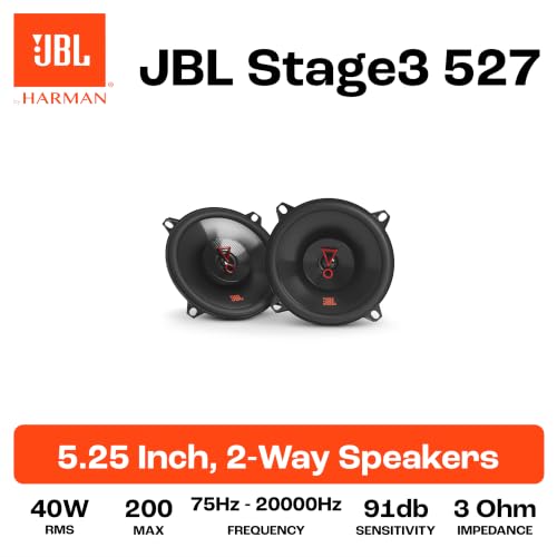 Image of JBL JBL Stage3 527 2-Way Car Speaker Set - 200 Watt Car Speaker Boxes 13 cm
