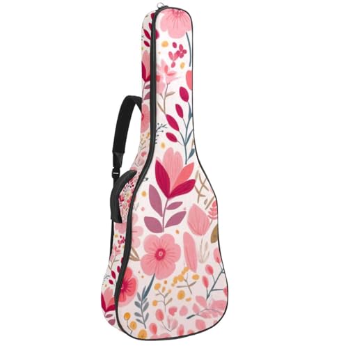 Grand étui guitare acoustique de qualité supérieure avec rembourrage éponge épais rose