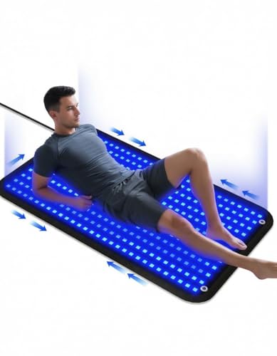 JITESY Lampe de bronzage, 460 NM & 490 nm Solarium pour la maison avec 360 LED, 100 x 60 cm pour le corps avec 3 modes (lumière continue/10 Hz/40 Hz), 5...