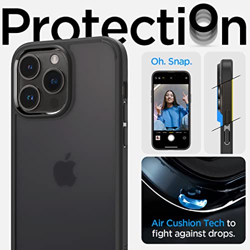 Spigen Ultra Hybrid For Iphone 14 Pro Case [Anti-Yellowing Technology] [Military Grade Drop Protection] Phone Case For Iphone 14 Pro - Frost Black #TOP3