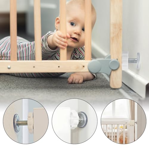 6 Stück Baby Safety Treppenschutzgitter,Verlängern Druckschrauben für Türschutzgitter & Haustier-Treppenschutzgitter,Treppenschutzgitter Verlängerung Gewindespindelstangen Schrauben KitM10x80mm(weiß