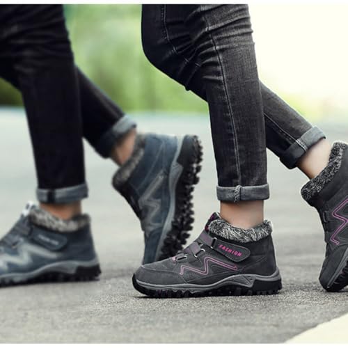 Men Winter Snow Boots Water Resistant Warm Fur Lined Anti Slip Work Ankle Shoes Casual Lightweight Hiking Outdoor Trekking Boot3