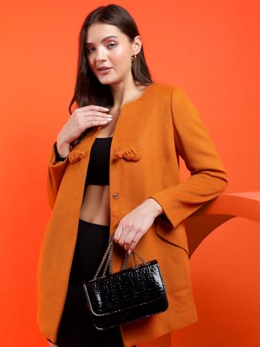 Image of KOTTY Womens Cotton Blend Standard Length Elegant Style Coat - Classic Style with Modern Detailing