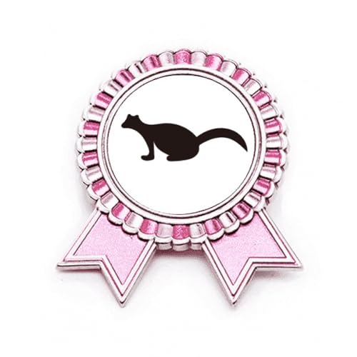Broche putois noir Winner Award métal rose : rompre la monotonie