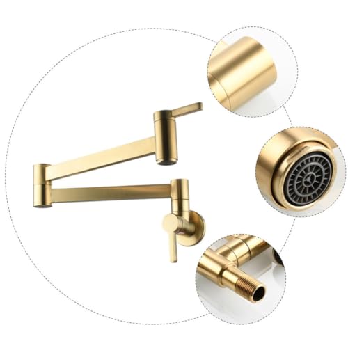 Grifo de cobre para lavabo de baño y cocina con rotación flexible 4