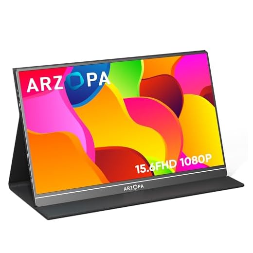 ARZOPA S1 Table Monitor Portátil Full HD de 15,6" y 1920x1080 Píxeles, Pantalla Móvil Externa IPS con HDMI/Tipo-C/USB-C para Portátil/PC/Mac/PS4/Xbox