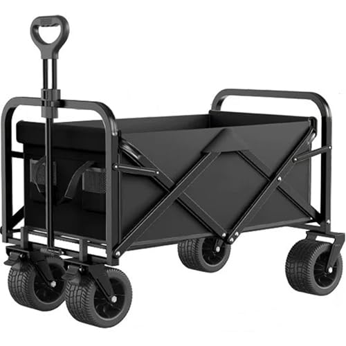 Carrito plegable para camping, capacidad de 150 litros, portátil con mango ajustable, carga de 440 libras, ideal para playa, jardín, picnic, compras de comestibles, deportes al aire libre