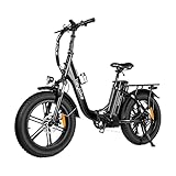 Heybike Ranger Electric Bike for Adults Foldable 20' x 4.0 Fat Tire Step-Thru Electric Bicycle with 500W Motor, 48V 15AH Removable Battery, Shimano 7-Speed and Dual Shock Absorber