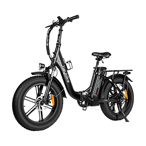 Heybike Ranger Electric Bike for Adults Foldable 20" x 4.0 Fat Tire Step-Thru Electric Bicycle with 500W Motor, 48V 15AH Removable Battery, Shimano 7-Speed and Dual Shock Absorber