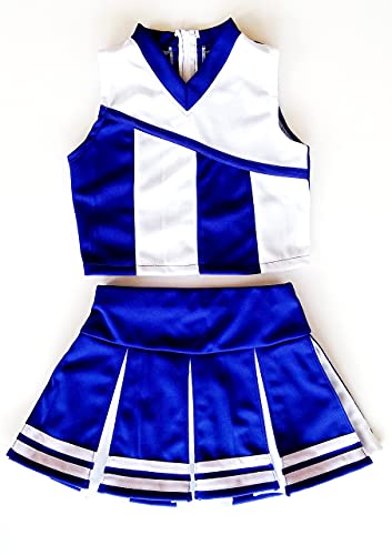 Total 2550 Girls' Cheerleader Cheerleading Outfit Uniform Costume Blue/White (S / 2-5) #TOP4