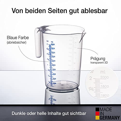 Foto von BigDean 3 Messbecher 500ml, 1L, 2L bruchsicher temperaturbeständig