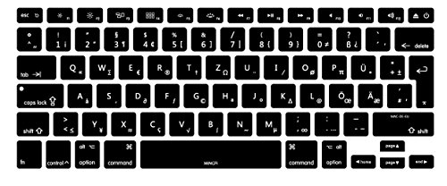 MiNGFi Deutsche QWERTZ Tastaturschutz,für 2008-2017 MacBook,EU/ISO,Schwarz