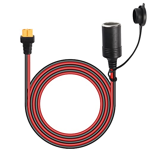 GELRHONR Prise allume-cigare vers XT60 femelle, câble d'extension allume-cigare 12 V/24 V pour pompe à air de gonflage de pneu de voiture-1,5 m/4,9 pieds Cover