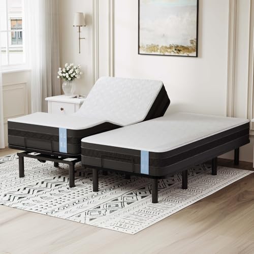FLEXISPOT Split King Adjustable Bed Frame & 10