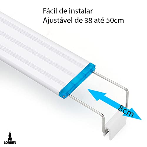 Luminária de Led para Aquário Lorben Barra Slim 3 Funções de Cores 38 a 50cm 10W Bivolt GT6129