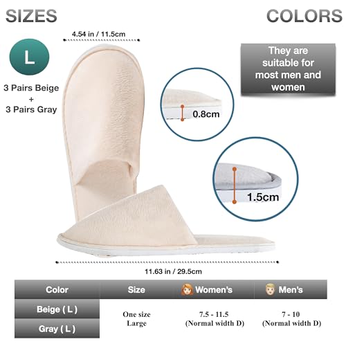 OSTADARRA 6-10 Pairs Spa Slippers, Non Slip Disposable Slippers For Guest, Washable Reusable, Which Can Be Used As Women Men, House, Indoor, Bathroom, Bedroom, Hotel, Bride Slippers - Image 3