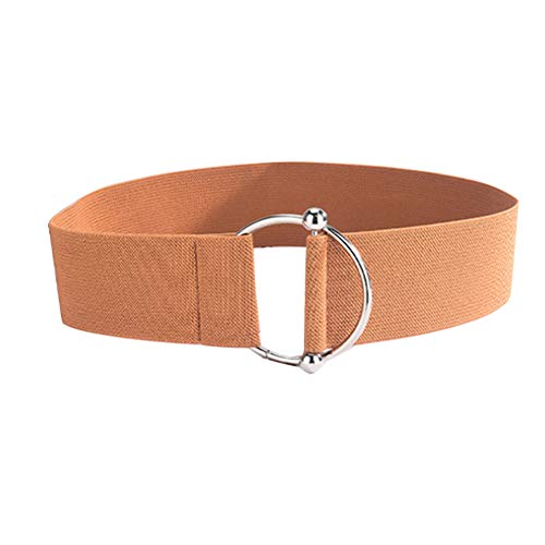 SIFANGPING - Falda de cintura elástica para mujer, con botones redondos y anchos Color marrón. Talla única Cover