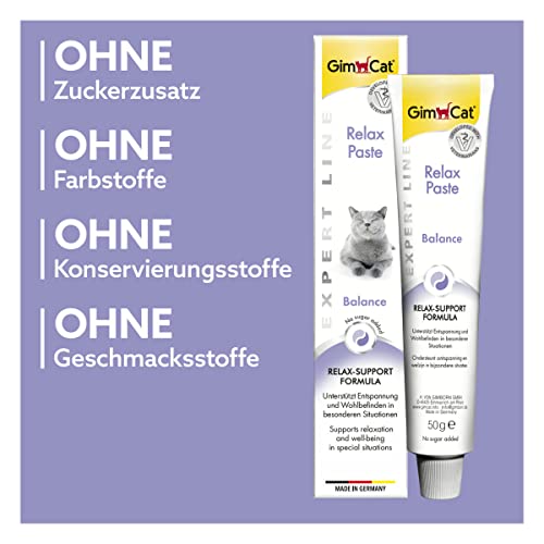 GimCat EXPERT LINE Relax Paste - Funktionaler Katzensnack unterstützt Entspannung und Wohlbefinden der Katze - 1 Tube (1 x 50 g)