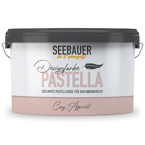 SEEBAUER diy Pastellfarbe PASTELLA Rosa 2,5L (Cosy Apricot) Edelmatte Wandfarbe Altrosa - Innenfarbe sehr hohe Deckkraft - Matt, Abwaschbar und Tropffrei SEEBAUER diy Pastellfarbe PASTELLA Rosa 2,5L (Cosy Apricot) Edelmatte Wandfarbe Altrosa - Innenfarbe sehr hohe Deckkraft - Matt, Abwaschbar und Tropffrei