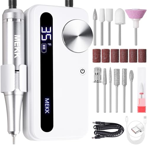 Image of MEKK Professional Nail Drill, 35000RPM E-File for Acrylic Gel Nails