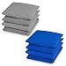 All Weather Cornhole Bean Bags Set of 8 - Duck Cloth, Regulation Size & Weight - Gray & Royal Blue