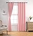 MIUCO Room Darkening Soild Grommet Blackout Curtains for Kids Bedroom Window Curtains Set of 2 52x84 Inch Pink, Bonus 2 Tie Backs Included