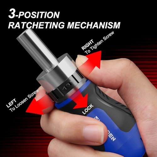 Image of SHARDEN 8 in 1 Stubby Ratcheting Screwdriver Multi Short Screw Driver Set with 6 CRV Bits Phillips, Slotted, Torx, Portable All-in-One Repair Tool Kit for Home DIY Tables, Doors, Chairs
