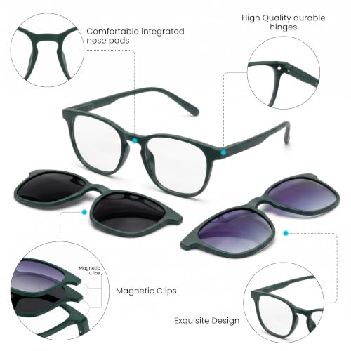 Image of 3-in-1 Magnetic Clip On Sunglasses for Men & Women