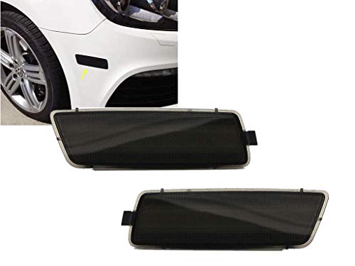eLoveQ Front Bumper Side Marker Lamps Housings Compatible With Volkswagen 2006-2009 MK5 Golf/GTI Rabbit, 2005-2010 Jetta, 2008 R32, Replace OEM Amber Sidemarker Lamps (DARK SMOKE)