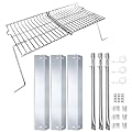 Hisencn Grill Warming Rack & Stainless Steel Burner Tube, Heat Plate Tent, Ignitor for Char Griller 5050 3001 5650 5072 3008
