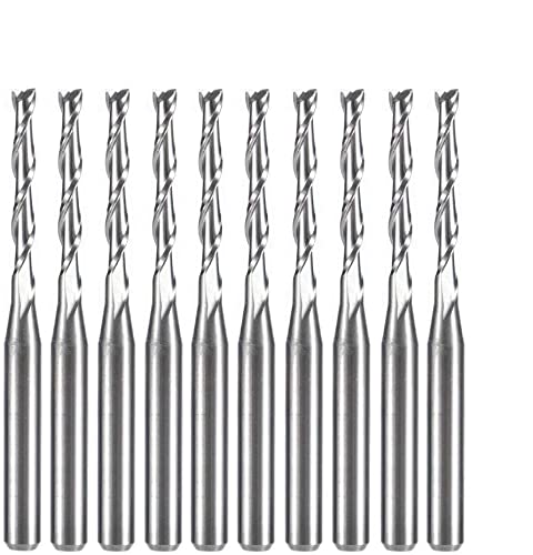 HUHAO CNC���[�^�[�r�b�g 1/8�C���` �V�����N �X�p�C�������� �؍�H�� 2�t���[�g �X�g���[�g�G���h�~�� ���d �؍H 10��