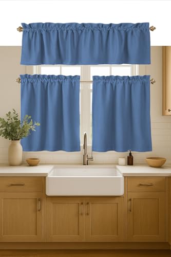 Native Fab 3 Piece Window Curtain Tiers 26"x36" and Valance