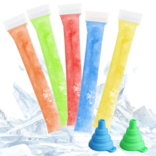 GAOHAN 200 Disposable Ice Popsicle Mold Bags Freezer Tubes with Zip Seals