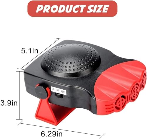 Cedtioaus 1-CHL1 Portable Car Heater Fan 12V Modes 150W Windshield Defroster Automobile Heater Warmer Vehicle Demister Fast 2 In 1 Heating Cooling Dryer Auto 360-Degree Rotation Heater Fan thumb #1