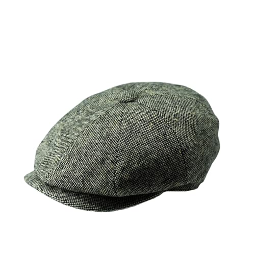Casquette plate en laine de tweed irlandais Donegal haut de gamme par Gamble & Gunn